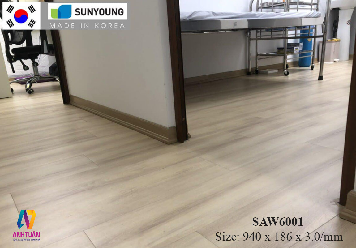 Sàn Tấm Dán Keo SunYoung SAW6001, sàn nhựa cuộn